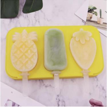 Imagem de Forma em Silicone para Picolé, Cores e Formatos Variados, Sem Palitos (Formato de frutas)