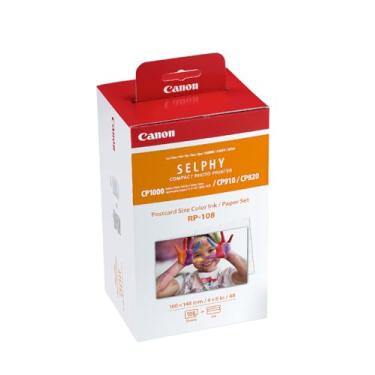 Imagem de Canon Conjunto de tinta/papel colorido RP-108, compatível com Selphy CP910/CP820/CP1200/CP1300/CP1500