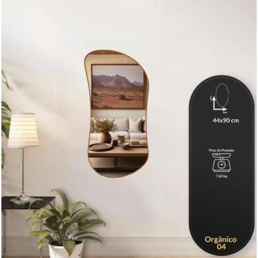 Imagem de Espelho Decorativo Orgânico 04 Com Moldura Lâmina De Madeira - Liz Dec