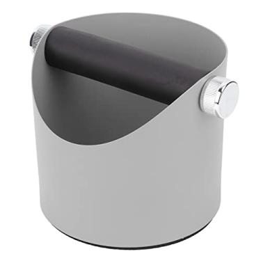 Imagem de Balde de escória de café preciso grande capacidade para casa pequena antiderrapante máquina de café caixa de pó balde de reciclagem de escória para cozinhas domésticas metal (cinza)