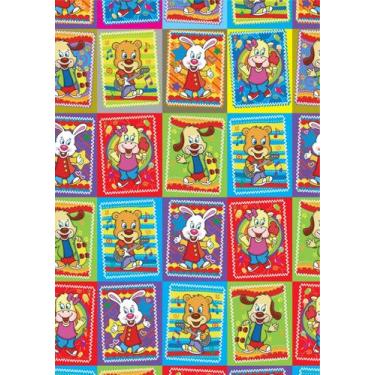 Imagem de Bobina de Papel para Embrulho de Presente 60cmx100m Infantil - SAO JOA