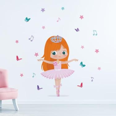 Imagem de Adesivo de Parede Bailarina Ruiva Cabelo Longo
