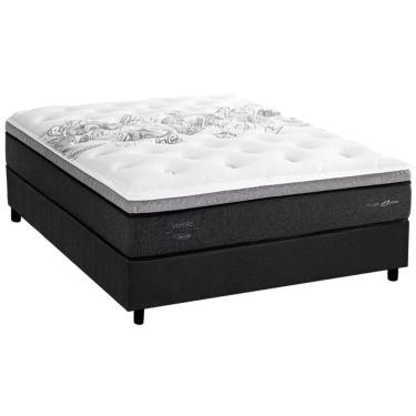 Imagem de Cama Box Casal: Colchão Molas Masterpocket Ensacadas Herval Partenon C1629 Viscogel + Base Crc Suede Gray (138x188x33)
