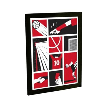 Imagem de Quadro Decorativo Futebol Ilustração Minimalista Decoração Poster Quarto Sala