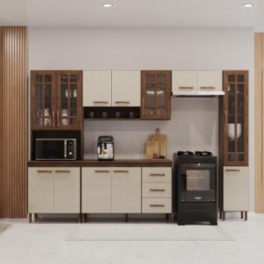 Imagem de Cozinha Modulada Completa Fidelitá Lisboa 5 Peças 295cm 12 Portas 3 Ga