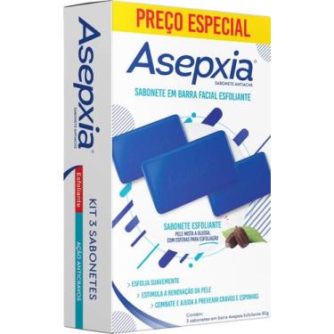 Imagem de Asepxia Esfoliante Sabonete Barra Kit 3un - 80g