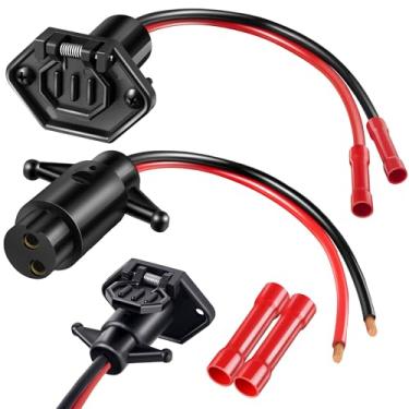 Imagem de Saillong Plugue de motor de pesca, receptáculo de plugue de motor de pesca, conector de motor de pesca macho e fêmea de 12 V compatível com barco marítimo Minn Kota, conexão de pesca à prova d'água