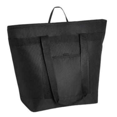 Imagem de Bolsa térmica grande reutilizável com zíper e alças, sacola térmica à prova de vazamento para manter os alimentos frescos, frios ou quentes (preto)