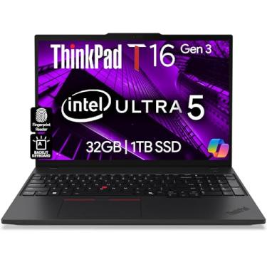 Imagem de Lenovo ThinkPad T16 Gen 3 Business Laptop 40.6 cm FHD+ Display, Intel Ultra 5-125U (Beats i7-1355U), 32GB DDR5 RAM, 1TB SSD, 5MB Webcam, WiFi 6E + BT, RJ-45, HDMI, Win 11 Pro, 3 anos Wty, AI Copilot