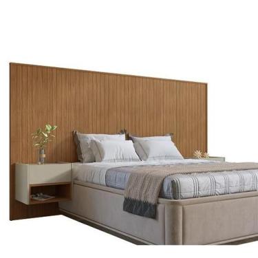 Imagem de Cabeceira Florença Casal/Queen Cedro/Linho - Casa D Móveis