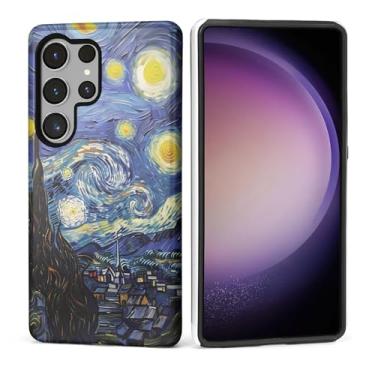 Imagem de Kapadiy Capa para Samsung Galaxy S24 Ultra [Design Noite Estrelada Lua] - Proteção Dupla Híbrida (Silicone + PC Rígido) Capa Protetora à Prova de Choque para Homens e Mulheres