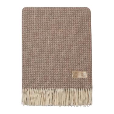 Imagem de Cozy Blankets | Cobertor de mistura de caxemira | 10% caxemira, 90% lã superfina | ultramacio, quente e respirável com franjas | Cama elegante ou camada de sofá 140 x 200 cm