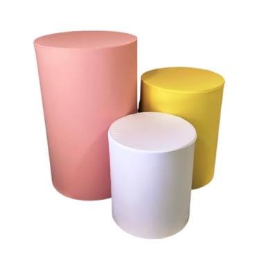 Imagem de kit Capa Trio de Cilindro Decoração Festa Veste Facil - multicolorido - ESCOLHA COMO QUISER Organização de Decoração para Festas(BRANCO/ROSA/AMARELO)