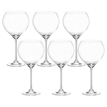 Imagem de Taça De Cristal Bohemia Para Vinho 640 Ml Carduelis 6 Peças