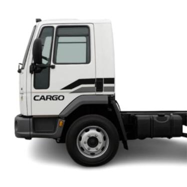 Imagem de Adesivo Lateral Compatível Com Caminhão Cargo Preto E Cinza Adesivo Laminado