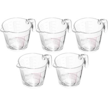 Imagem de 5 Jarras Medidoras de Vidro com Alça e Marcações 500ml Lyor Copo Medid