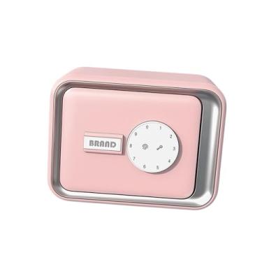 Imagem de IEUDNS Cofrinho com senha e impressão digital Cofrinho de segurança com impressão digital Recipiente de armazenamento prático e criativo para presentes, Rosa