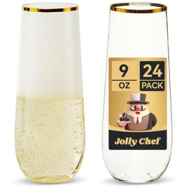 Imagem de Taças de champanhe JOLLY CHEF de plástico sem haste 270 ml (pacote com