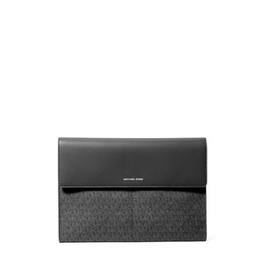 Imagem de Michael Kors Capa para laptop Jet Set, ferragens prateadas/Sarja revestida com assinatura Tonal MK/preta