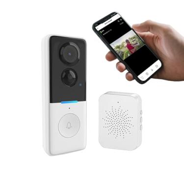 Imagem de CIC SHOW Câmera de campainha sem fio com detecção humana ativa automática Snap & Record alimentado por bateria HD 720P