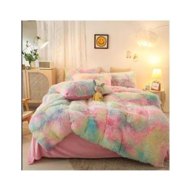 Imagem de Cobertor Rainbow Long Hair com Sherpa 2Ply - Lightbek Official Store
