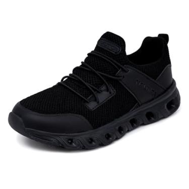 Imagem de Nautica Tênis de corrida infantil – Slip-On Athletic Shoes com cadarços elásticos – meninos e meninas, tamanhos para crianças pequenas/grandes, Preto monocromático, 17