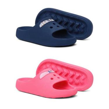Imagem de Kit 2 Chinelo Slide Papete Infantil Kids Confortavel Personagem Desenh