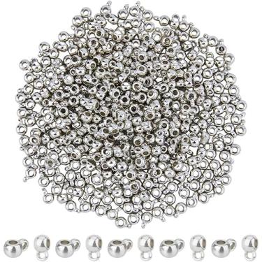 Imagem de 400 peças de conectores de contas de 9 x 6 x 4,5 mm platina CCB contas espaçadoras de plástico com laços para berloques para pendurar colunas pingentes para fazer joias faça você mesmo, furo: 2,8 mm