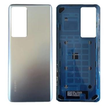 Imagem de SHOWGOOD Capa de bateria traseira para Xiaomi 12T capa traseira de vidro para Mi 12T capa traseira com lente de câmera + adesivo (preto com lente)