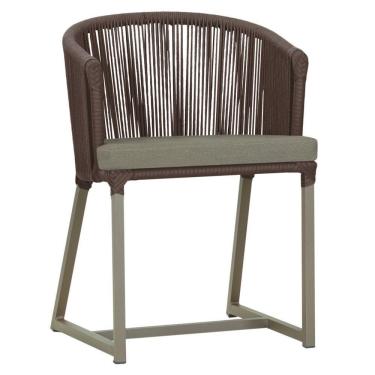 Imagem de Cadeira De Jantar Noronha Alumínio Fendi E8 Trama  Marrom