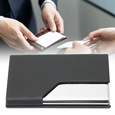 Imagem de Suporte de cartão de visita, design de capa flip fashion, couro PU de aço inoxidável, grande capacidade, leve, para homens e mulheres, presente, promoção de varejo ou publicidade