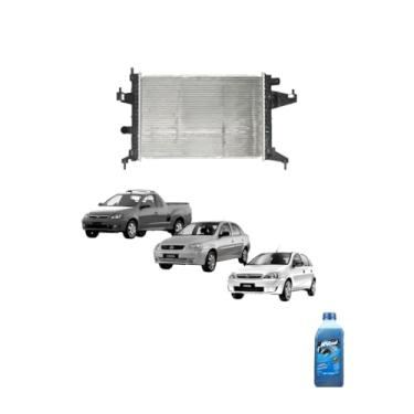 Imagem de Kit Radiador GM Corsa 2002 + Montana 1.8 2003 C/Ar + Aditivo Visconde RV Cool Azul