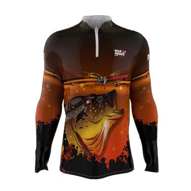 Imagem de Camisa de Pesca Proteção Solar UV Paca Açu 2021 - Mar Negro-Unissex
