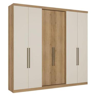 Imagem de Guarda Roupa Casal Passione Ultra 6 Portas Capuccino Off White Acetinado - Thb