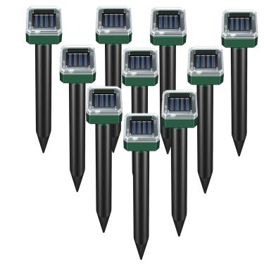 Imagem de Repelente de toupeira - 10 pacotes de repelente de cobra ultrassônico movido a energia solar repelente de cobra para gramados e quintais, repelente de gopher externo eficaz para jardim verde
