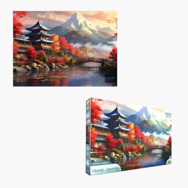 Imagem de Quebra-Cabeça 1000 Peças Coleção Mundo – Vilarejo Japonês Oficina de Carros e Ruas de Londres | Jogos de Montar para Adultos e Crianças (Vilarejo Japonês)