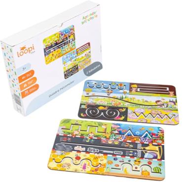 Imagem de Quadro Psicomotor Infantil em Madeira, 2 Tabuleiros Divertidos, Brinquedo Educativo para Estimular Aprendizado e Interação Familiar, desenvolvimento cognitivo estratégico, logica e raciocínio.