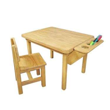 Imagem de Mesa Infantil com Cadeira Alecrim em Madeira Cor Mel – Conjunto para Crianças, Durável e Aconchegante, Ideal para Escritório ou Quarto Infantil