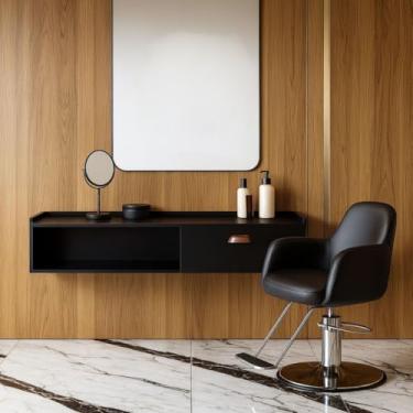 Imagem de Suporte de parede para TV, 92 cm – possui um nicho multifuncional e uma porta. Ideal para sala de estar ou quarto(PRETO)