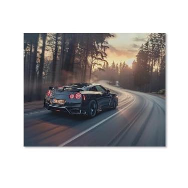 Imagem de HouLaiZhe Speed ​​Driving R35 Jdm Cartazes de carro lona parede estética decoração de sala de parede impressões galeria sala decoração de parede para quarto sala de estar escritório 11 x 14 polegadas