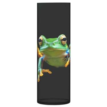 Imagem de JUZIHAI Vaso de flores de sapo de árvore para flores 9,9 cm x 30 cm cilindro de plástico moderno vaso de flores para centro de mesa de casamento decoração de casa