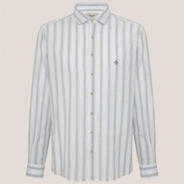 Imagem de Camisa Slim Dudalina Slub Listrada Masculino-Masculino
