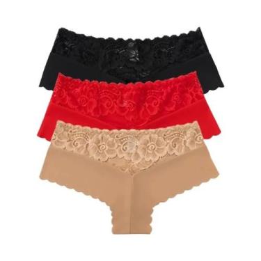 Imagem de Calcinhas Sexy De Renda Com Estampa De Leopardo Para Mulheres, Pacote 