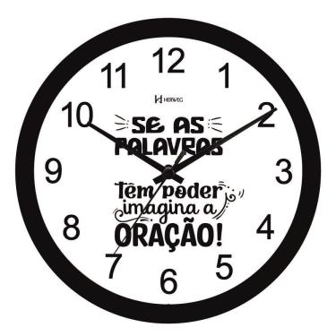 Imagem de Relógio De Parede Herweg Ref: 660147-034 Preto Oração