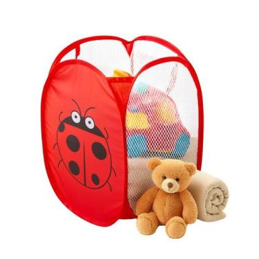 Imagem de Cesto Organizador Infantil Dobrável 42x35cm Multiuso Brinquedo Roupas 
