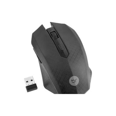 Imagem de Mouse Óptico Sem Fio, 1600 DPI, 2.4GHz, Preto, Plástico ABS, MS210, 10.5x6.5x3cm, Plug and Play