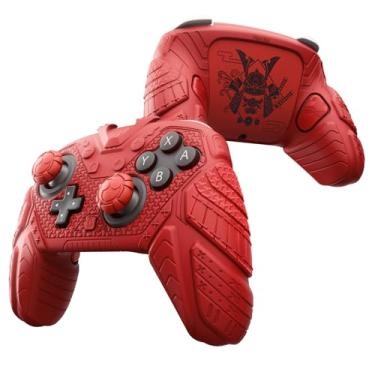 Imagem de PlayVital Capa para controle Nintendo Switch 2 Pro – Capa de silicone Samurai Armor Edition para controle Switch 2 Pro com tampas de botão traseiro e aderência para polegar e adesivo, à prova de