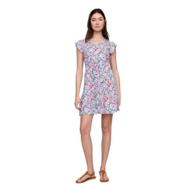 Imagem de GAP Minivestido feminino com cintura amarrada, Azul Ditsy Floral, PP