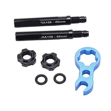 Imagem de KIMISS Tubos Internos de Bicicleta RISK Extensor de Válvula Francesa Removível Integrado Com Haste de Extensão, Design Antiderrapante, Liga de Alumínio Compacta, Fácil de Usar para Bicicletas (45mm)