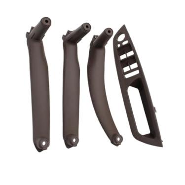 Imagem de Conjunto de 4 peças de maçaneta da porta do motorista dianteiro do carro, tampa do apoio de braço, maçaneta interna da porta, compatível com BMW X5 X6 E70 E71 2007-2013(Moka RHD 4PCS SET)